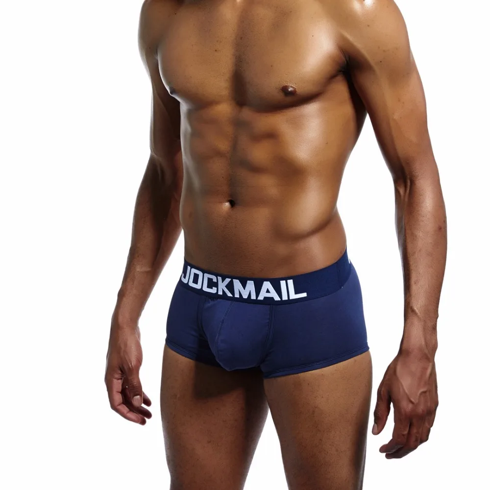 Бренд JOCKMAIL, 6 ценовых упаковок, сексуальное мужское нижнее белье, боксеры, шорты, мужские трусы, мужские хлопковые Гей Нижнее белье, домашнее ночное и нижнее белье