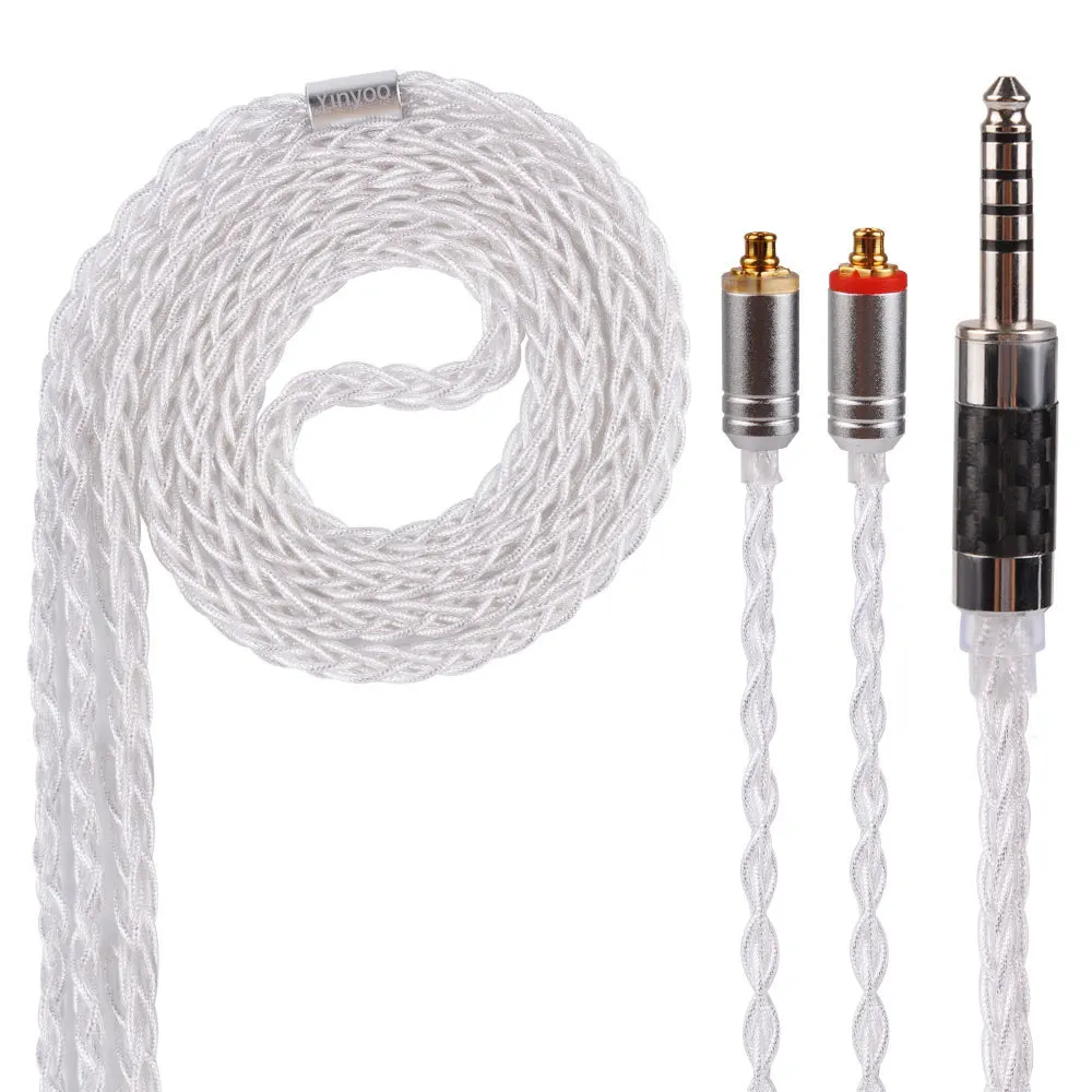 8 штук кабель MMCX для Shure SE215 SE535 SE846 2 pin ZS10 ZST ZAR sony 3 5 мм 4 Баланс серебро Фольга