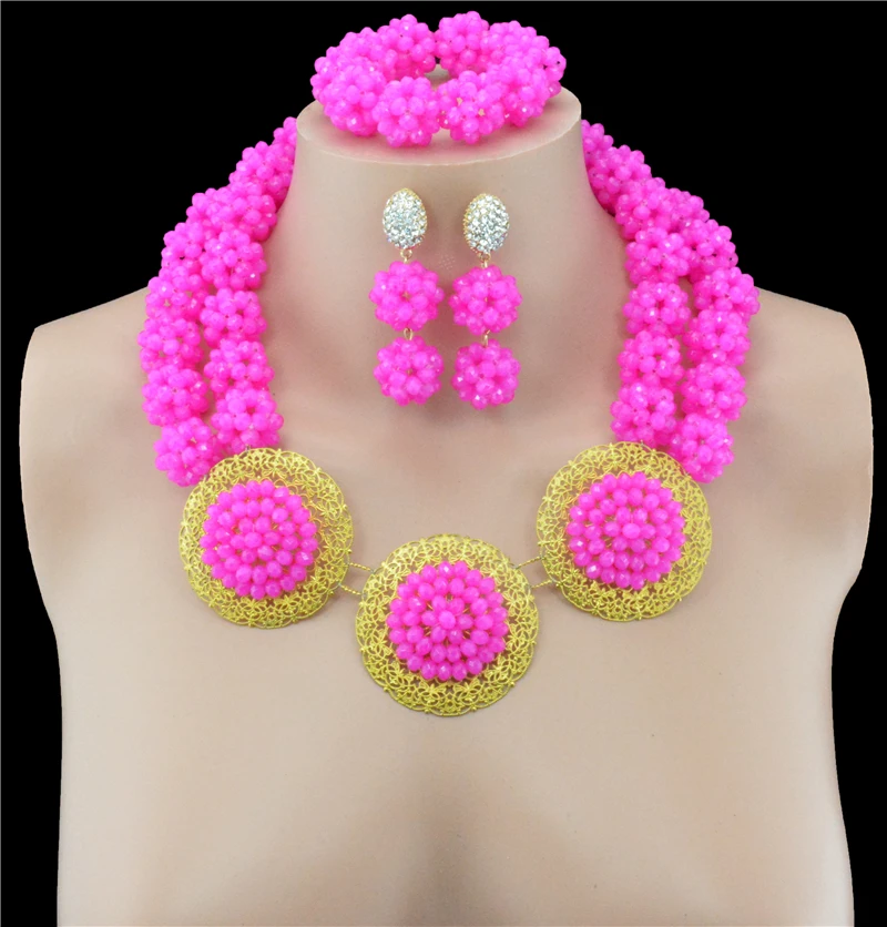 Модные нигерийские Свадебные африканские бусы комплект ювелирных изделий