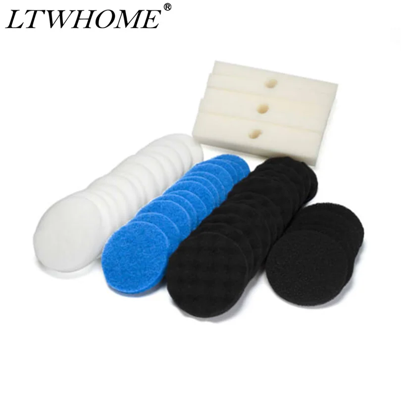 LTWHOME Номинальная Упаковка из пены, тонкой, углеродистой, био-пены фильтры и полировки набор подходит для Fluval FX4/FX5/FX6 - Цвет: Белый