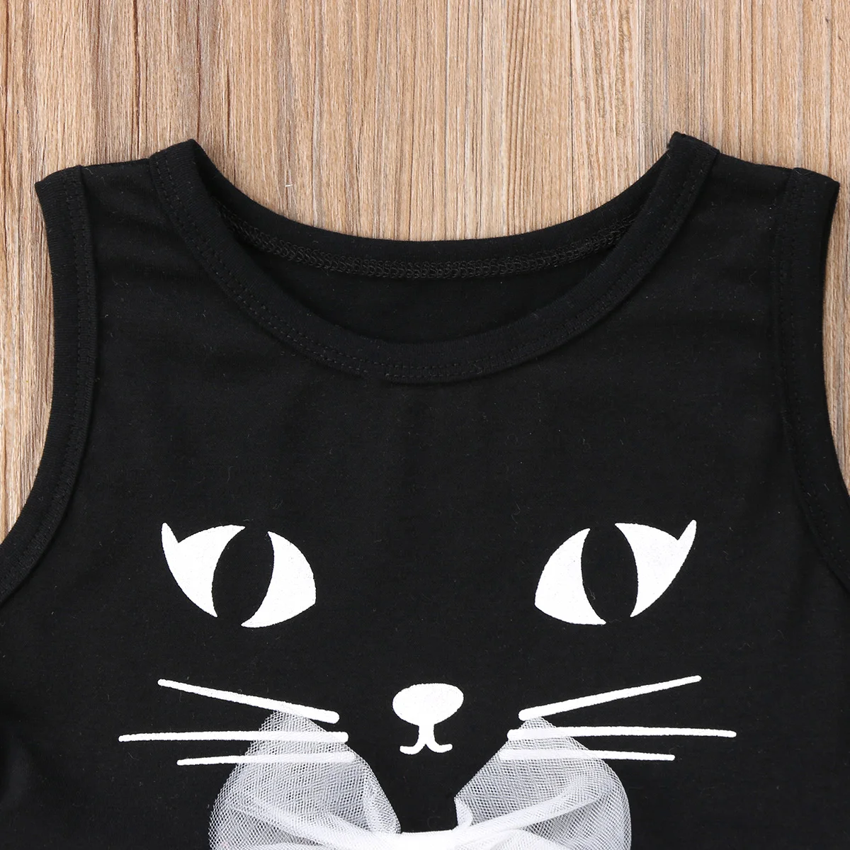 Summer Sleeveless Girl Princess Tutu Dress Kid Casual Party Dresses Cute Cat Pattern Bowknot Clothes | Детская одежда и обувь