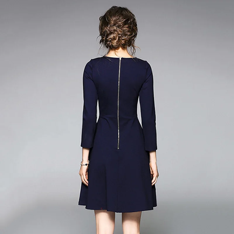 Женское платье Jbersee элегантное Хлопковое с вышивкой и круглым вырезом