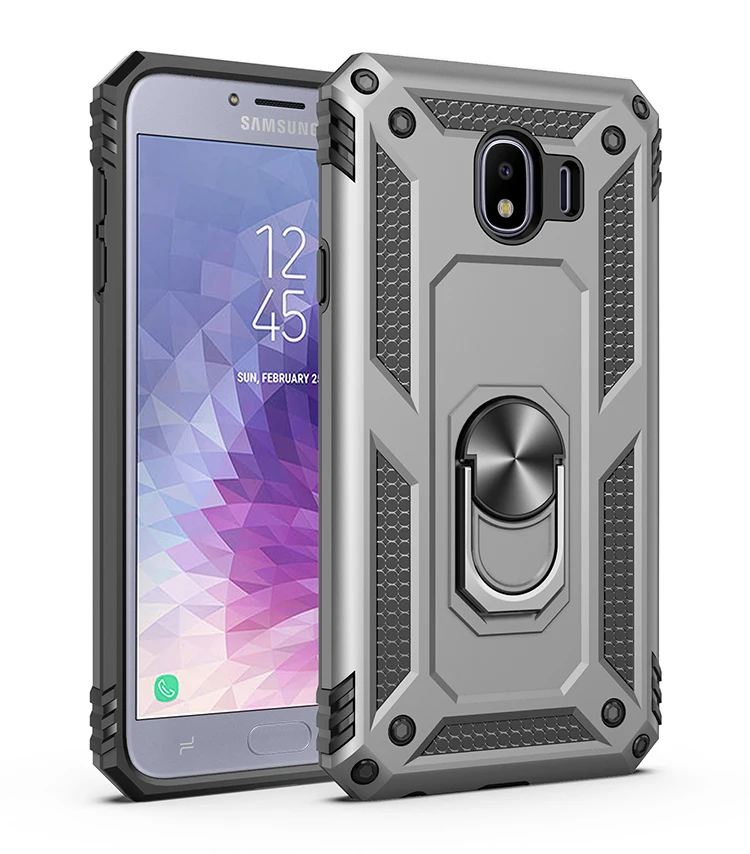 Silver Роскошный Защитный Мягкий противоударный чехол для samsung Galaxy J4 J4 Plus J400F/DS SM-J415F/DS J415FN силиконовый бампер жесткий чехол для ПК - Цвет: Silver