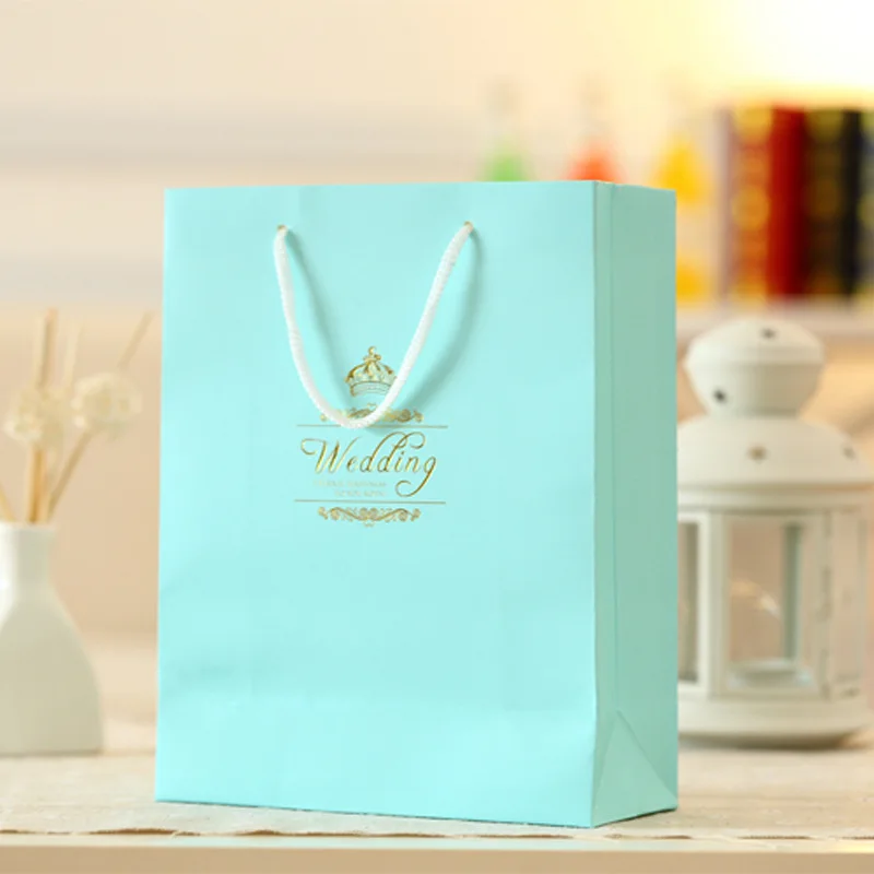 50 шт./лот свадебные бумажные подарочные пакеты с ручками сувениры для гостей