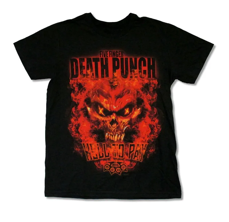 Компания футболки короткий рукав Для мужчин печатных Пять пальцев Death Punch