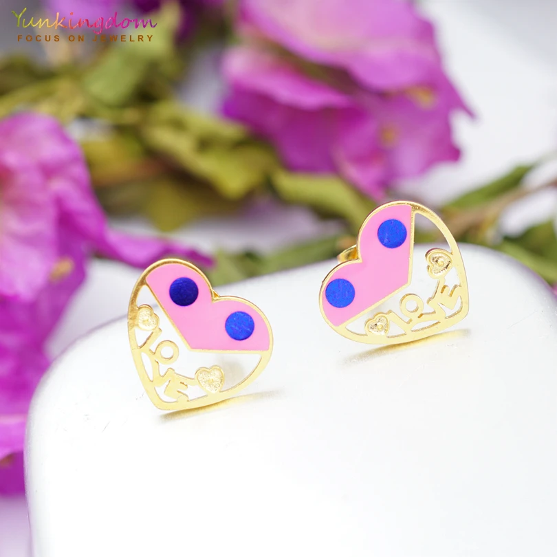 Yunkingdom love heart милые модные Ювелирные наборы для женщин из нержавеющей стали кулон