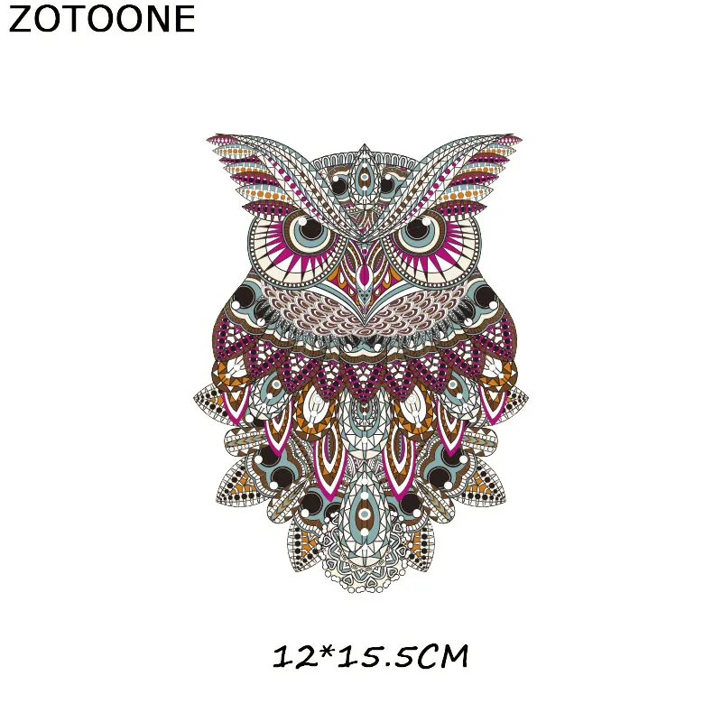 ZOTOONE трендовые 3D нашивки для одежды совы, наклейки для топов, бытовые железные приводы для животных, сделай сам, декоративные аппликации с теплопередачей