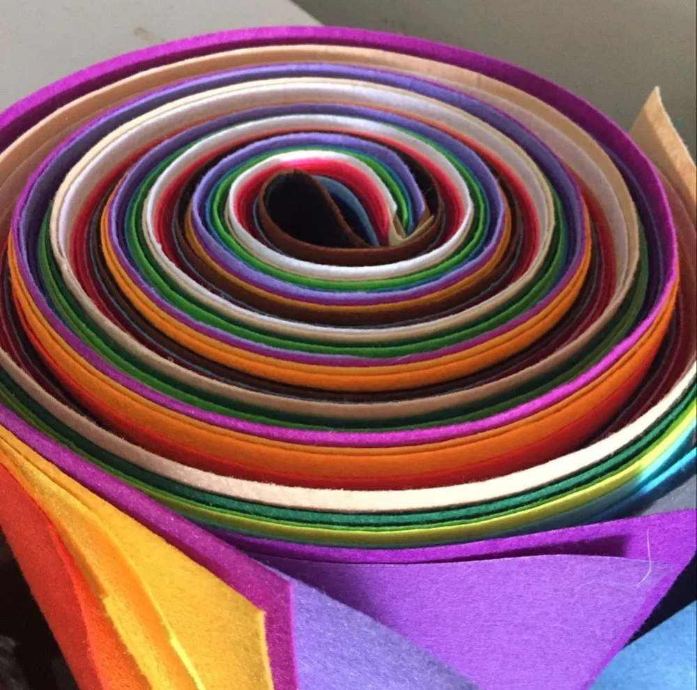 Полиэфирная акриловая Нетканая войлочная ткань экологически чистая 100 цветов