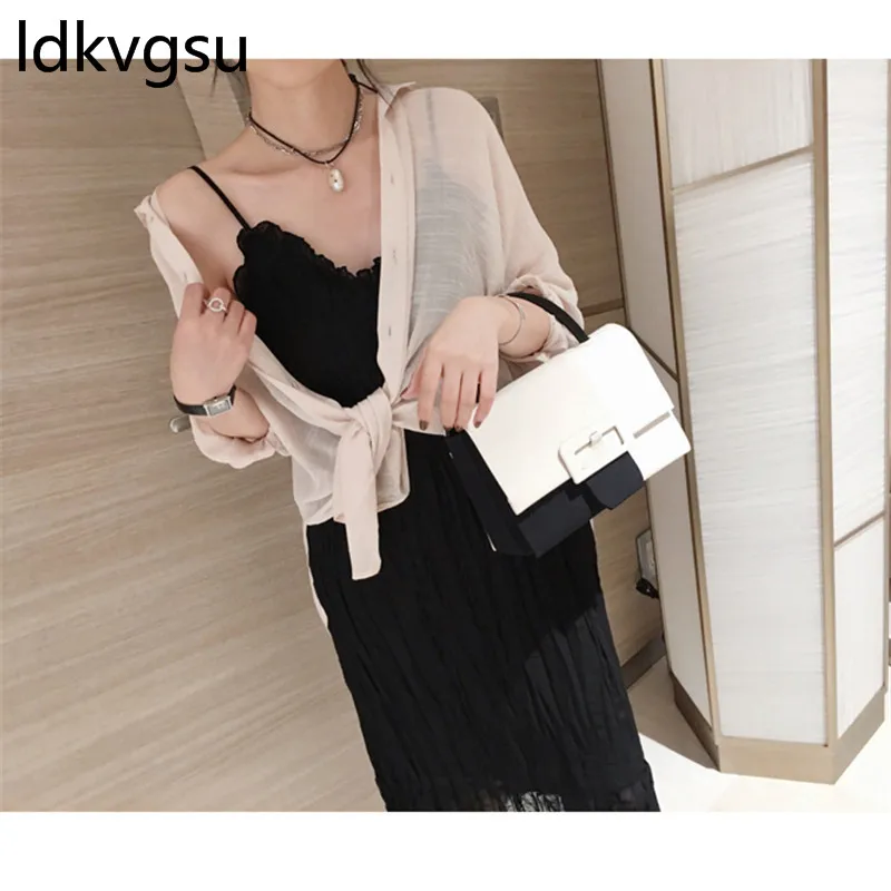 Женское Повседневное платье на лямках однотонное с V-образным вырезом и высокой