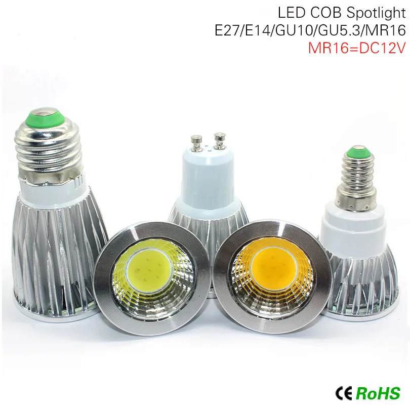 E27 e14 Светодиодный светильник с регулируемой яркостью MR16 DC12V светодиодный 9 Вт 12 15