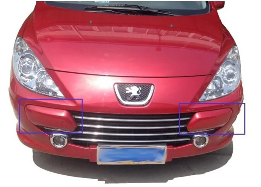 Черная пластиковая лента для переднего бампера Peugeot 307 Противоударная 2008