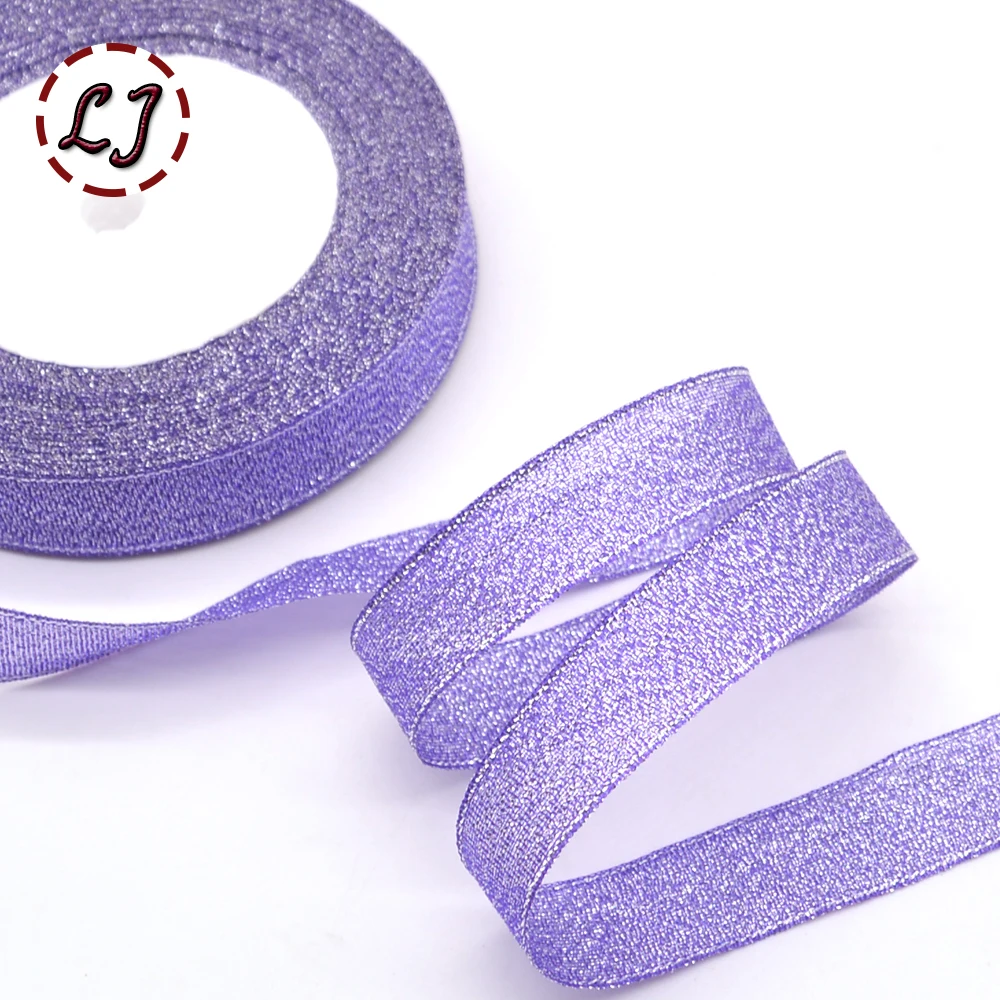 Брендовая Высококачественная фиолетовая Блестящая лента 6 мм/10 мм/15 мм/20 мм/25 мм/40