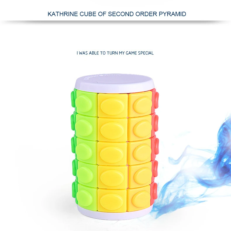 5th Order 3D Rotate And Slide Stress Cube Puzzle Toy Rainbow Color Cylinder Sliding Puzzle For Autism And Stop Stress