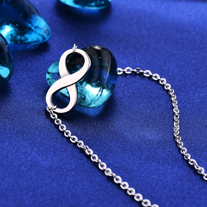 Милые женские из нержавеющей стали серебряные Простые бесконечные Подвески