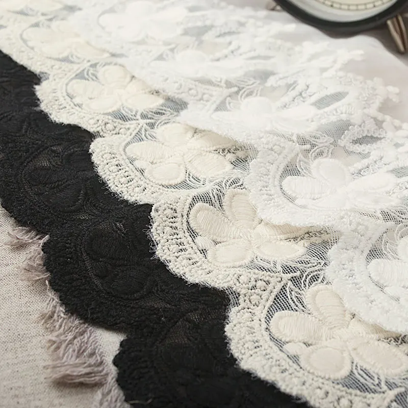1 ярд ресниц кружевной ткани 15 см DIY декоративные высокое качество мягкий белый