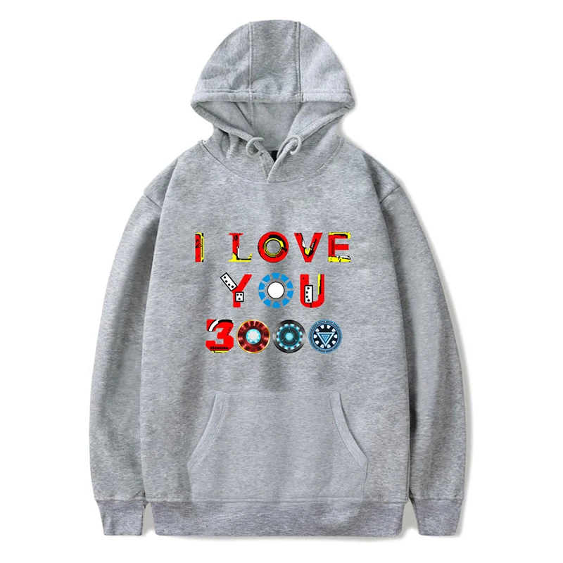 Новинка модные толстовки I Love You 3000 раз свитшоты повседневный пуловер с капюшоном