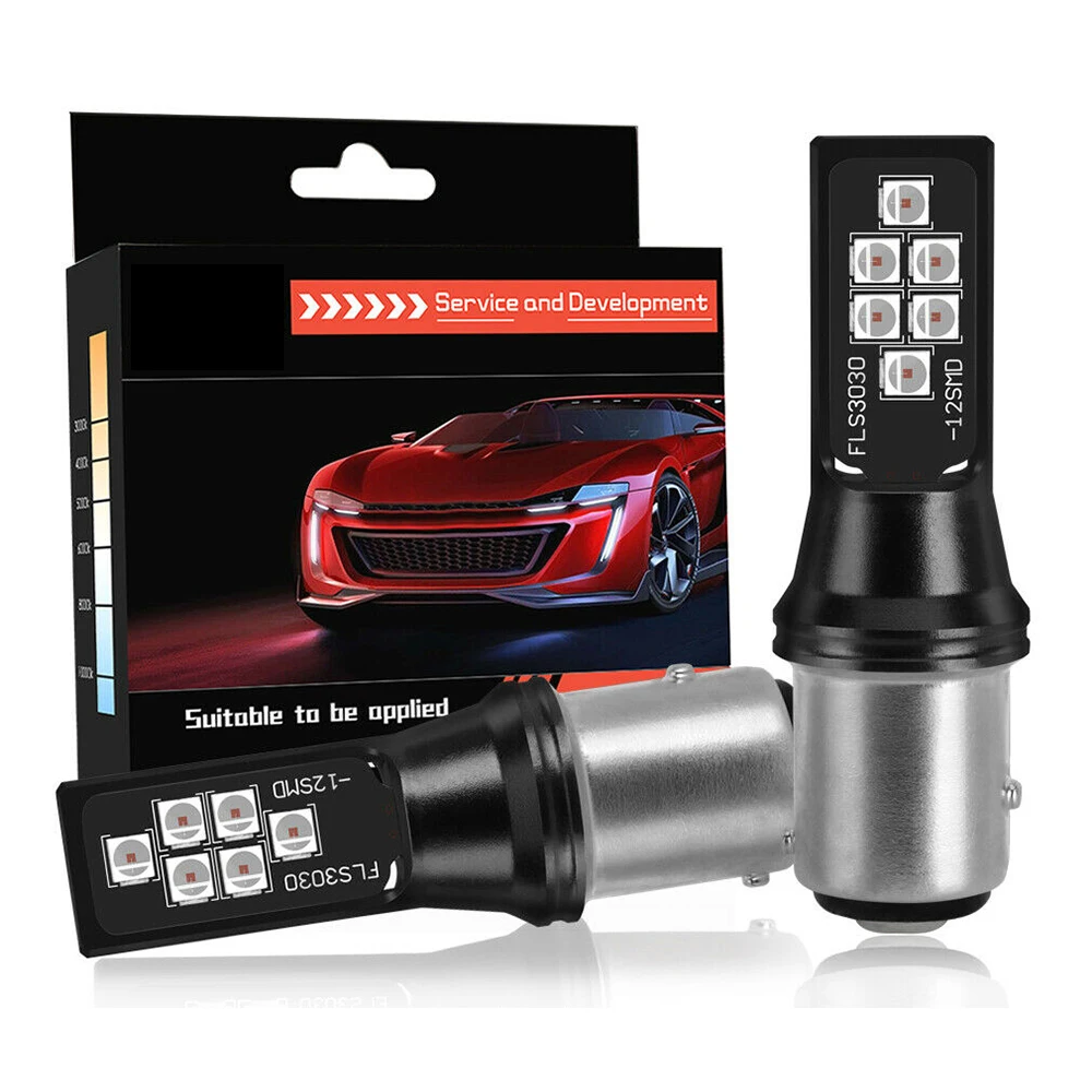 2 шт. 1157 Красный 5 Вт светодиодный 12SMD автомобильные лампы Автомобильный