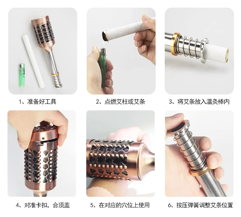 Медная Массажная палка роликовая палочка для прогревания мокса скраппинга