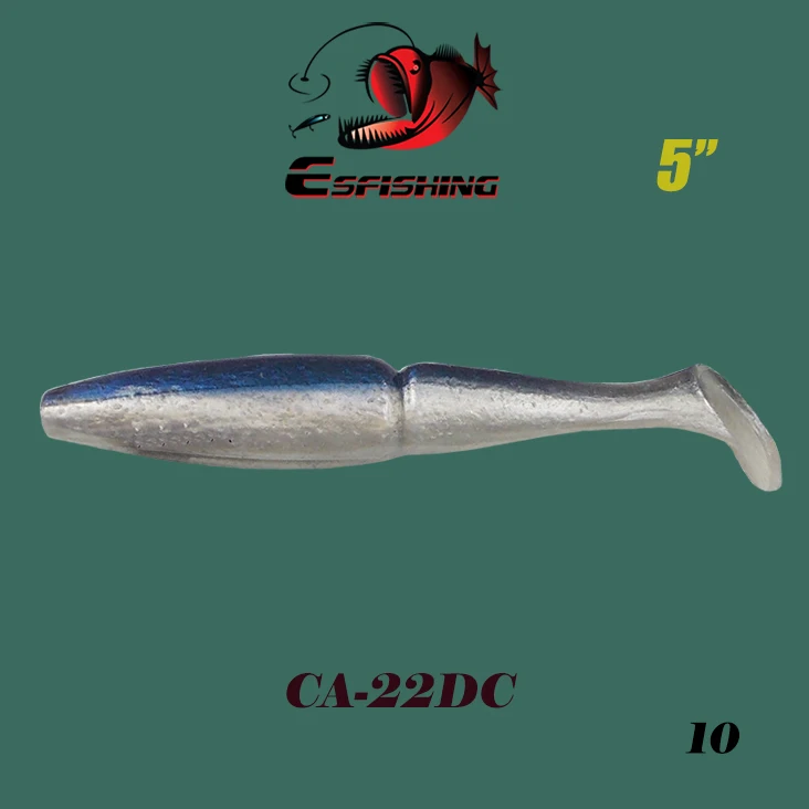 Esfishing Shad 125 мм 40 шт. рыболовные приманки мягкие приманки рыболовные снасти поддельные рыбы Пластиковые приманки Морская река - Цвет: CA22DC