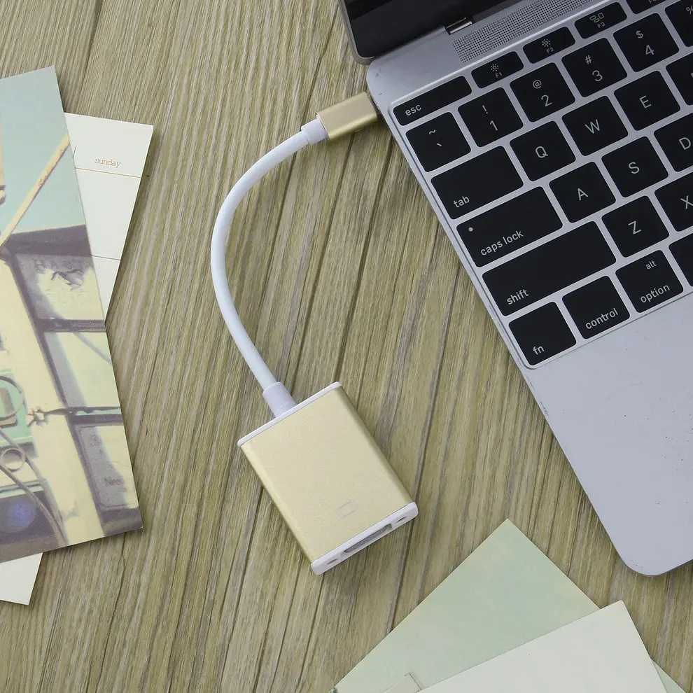 Тип C USB3.1 to VGA адаптер кабель Переходник USB разъемом Золотой цифровой хаб|USB-хабы| |