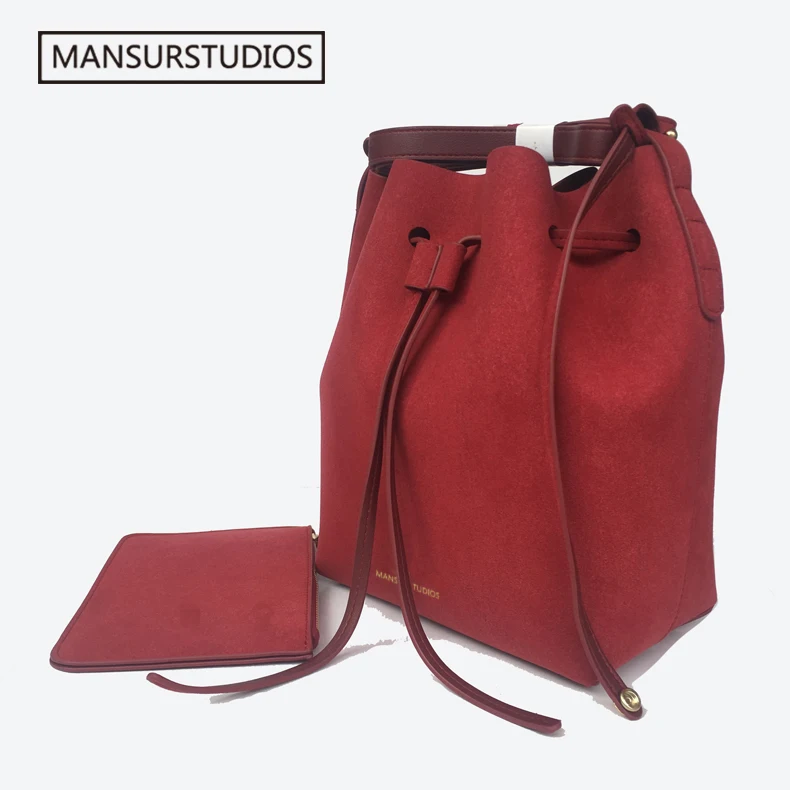 2019 MANSURSTUDIOS Замшевая сумка мешок mansur женская через плечо из искусственной замши