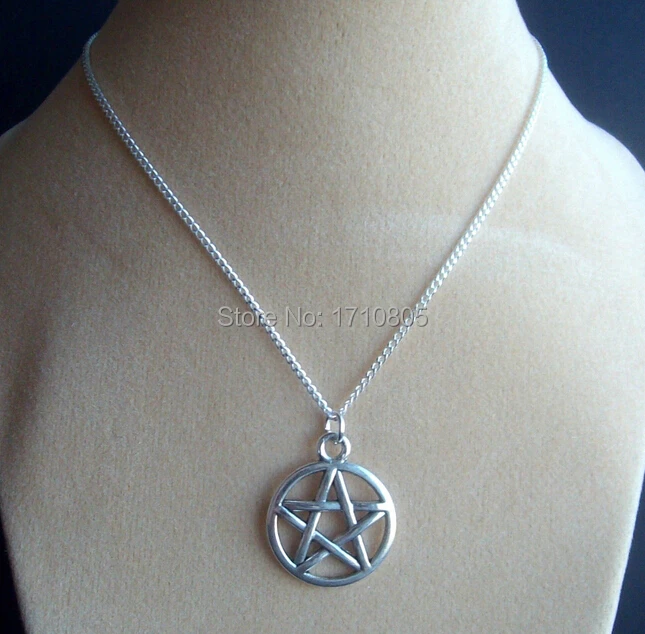 2015 Горячие Модные Винтажные серебряные подвески с пентаграммой для ожерелья и