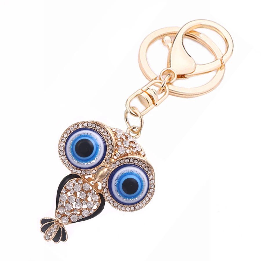 

Creative Novelty Rhinestone Animals Owl Keychain Charm Car Key Chain Ring Holder Women Bag Keyfobs Accessories Lovers Gift R124