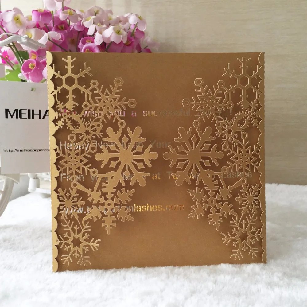 25 шт. открытая бумажная открытка со снежинками|greeting cards|christmas greeting cardschristmas greetings |