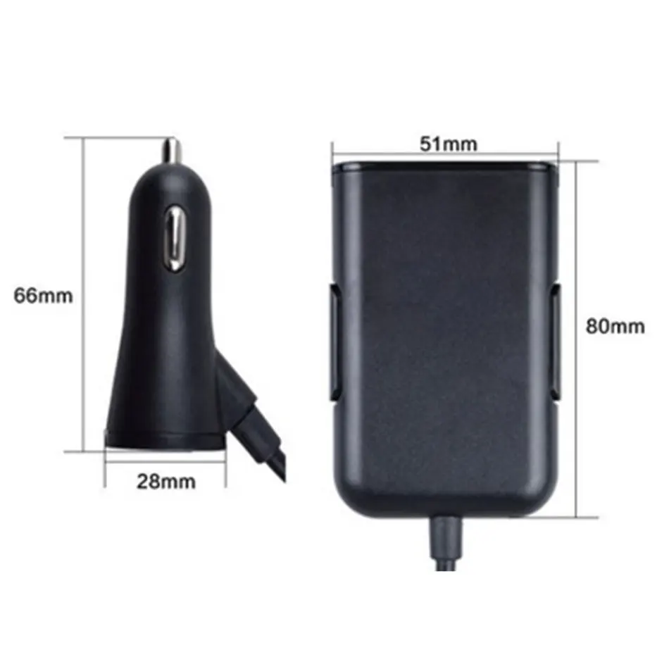 Универсальный адаптер для автомобильного прикуривателя QC3.0+ 2.4A+ 2.4A USB Автомобильное зарядное устройство 4 порта разветвитель Быстрая зарядка черный для MPV автомобильный телефон