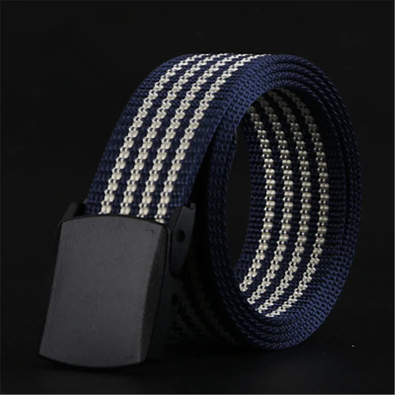 Mens Plus Size Belt YKK Plastic Buckle Duty Belt for Big Man Striped Mens Plus Size Nylon Web Belt 115-130cm Webbing