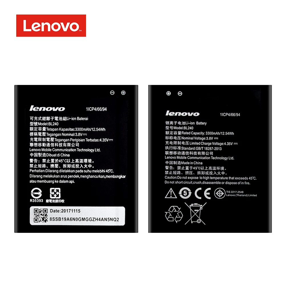 Оригинальный BL240 литий ионный аккумулятор для Lenovo Note 8 A936 A938T мобильный телефон