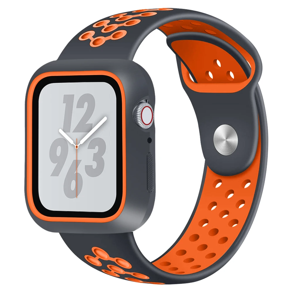 OSRUI силиконовый спортивный ремешок для apple watch band чехол 4 44 мм 40 мм Iwatch series 4 correa pulseira браслет защитный чехол