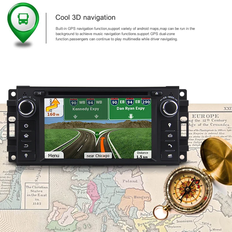 Автомагнитола на Android 8 0 с GPS и DVD-плеером для JEEP Wrangler Compass Patriot Grand Cherokee Commander Dodge Chrysler