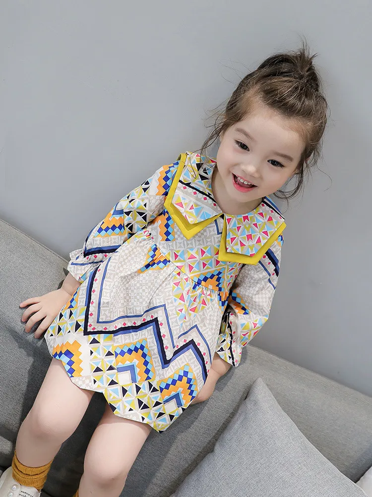 Весенне-осеннее платье для девочек малышей Детское Повседневное принцессы с