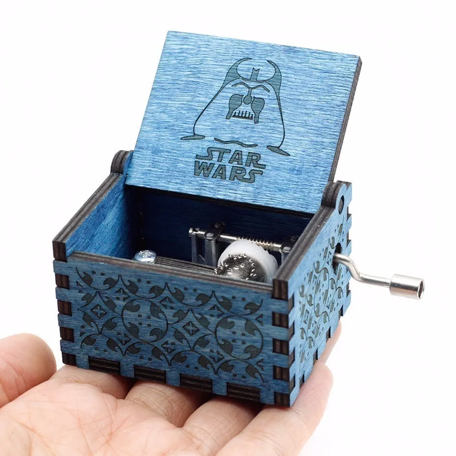 Star Wars Новая деревянная музыкальная шкатулка Сейлор Мун Дейви Джонс красавица зверь замок в небе Крестный отец Звездные войны Рождественский подарок - Цвет: Star Wars