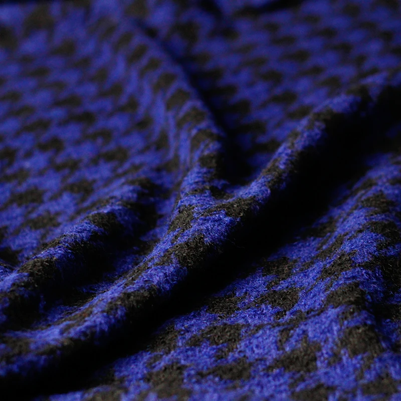 150cm width 570g/m dark blue black birds tweed 100%wool materials qutumn winter coat DIY clothes fabrics | Дом и сад