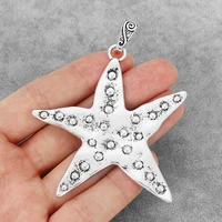 3pcs antique large starfish star charms pendants beads for necklace making jewelry findings 75x73mm