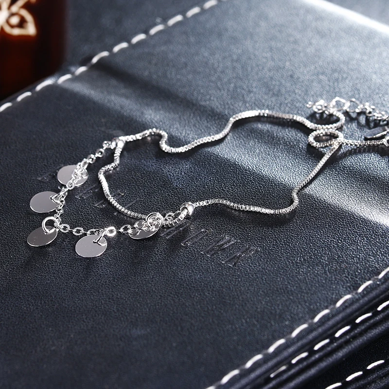 Браслеты на ногу женские из серебра 100% пробы модные ювелирные украшения для