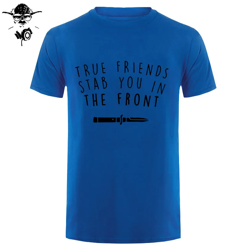 Футболка BMTH для мужчин Bring Me The Horizon, Классическая футболка с надписью «True Friends», хлопковая графическая футболка для мужчин - Цвет: blue balck