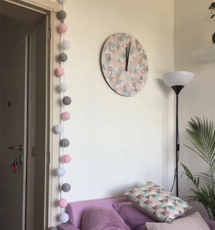 Микс 20 шт./компл. бело розово серые гирлянды с хлопковыми шариками для патио