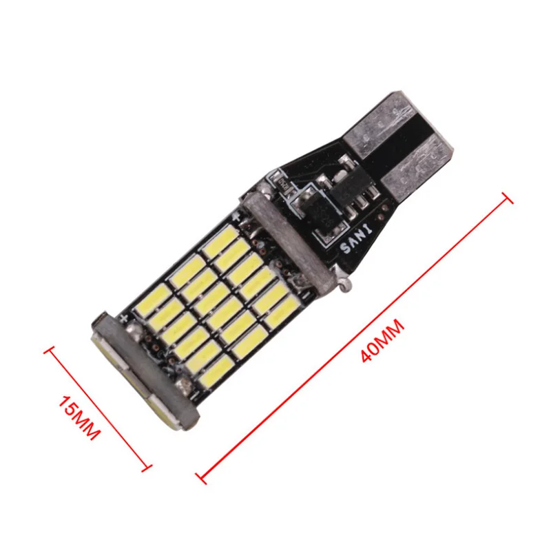 2 шт. T15 W16W светодиодный обратный Светильник лампы 920 921 912 С CAN BUS 4014 45SMD высокого