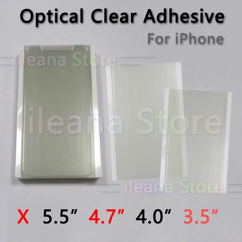 Стекло OCA для сенсорного экрана iPhone 5 4 6 6s 7 8 Plus оптический клей наклейка X
