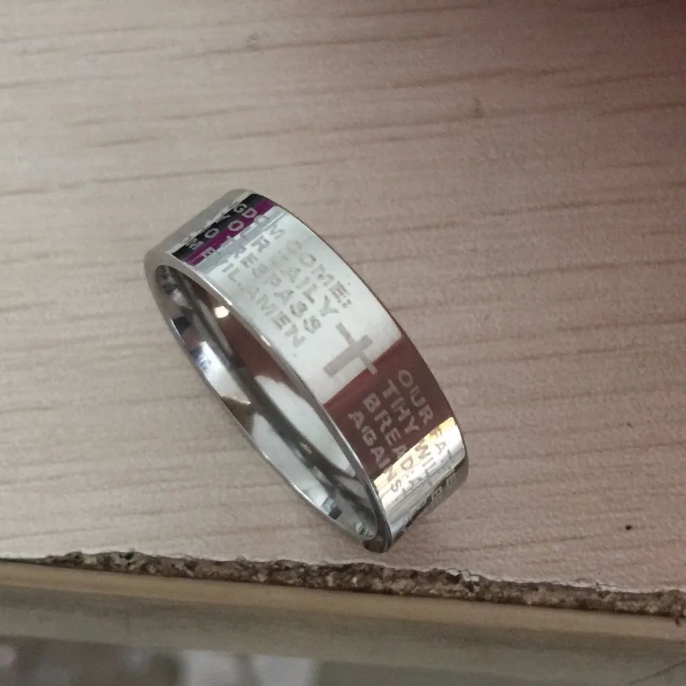 Серебряное кольцо с надписью на английском языке 8 мм 316 из титановой стали белого