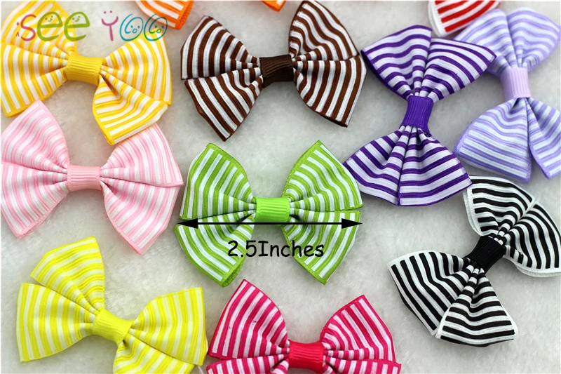 10 шт./лот Новинка 2 5 &quotлентой и бантом для маленьких девочек с рисунком верхней