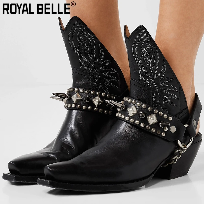 Royal Belle/черные туфли на толстом каблуке женские лодочки из воловьей кожи с