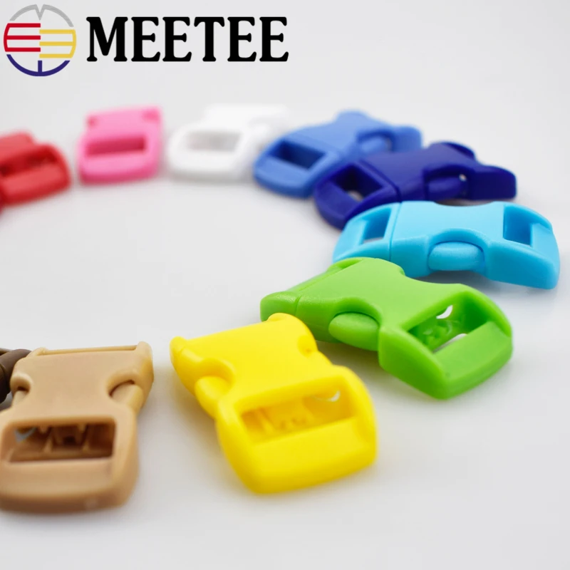 5 шт. Meetee 10/15 мм Цветная Пластиковая изогнутая боковая застежка с пряжкой для