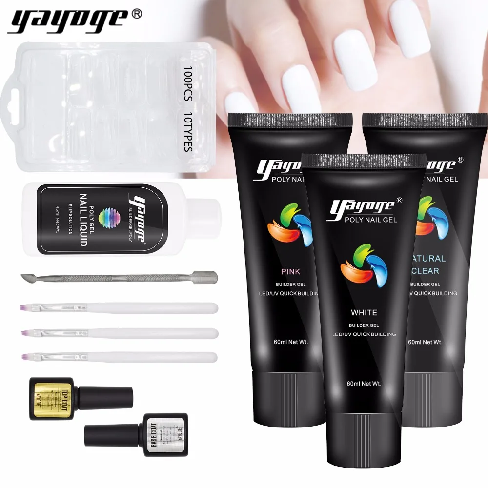 Yayoge Polygel конструирующий УФ поли гель лак набор Лаки для ногтей наращивание