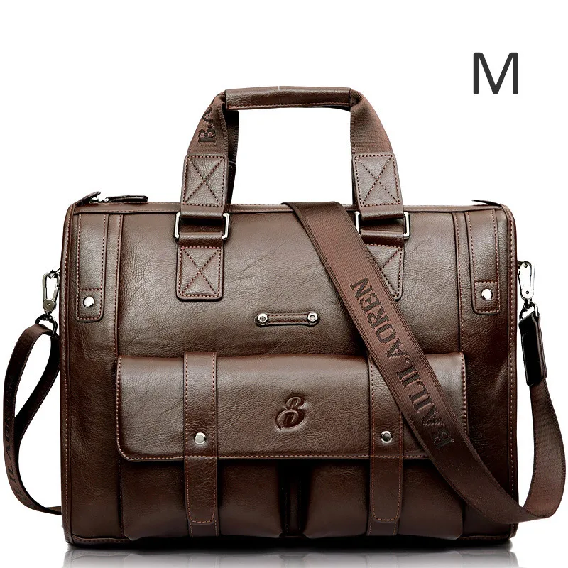 Light brown M Мужской кожаный черный портфель, деловая сумка, сумки-мессенджеры, Мужская винтажная сумка на плечо, Мужская большая дорожная сумка для ноутбука,, XA177ZC - Цвет: Light brown M