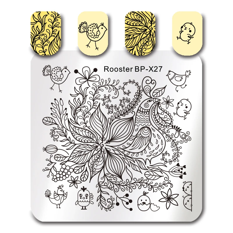 Квадратная форма для стемпинга BORN PRETTY летнее бикини с цветами путешествий