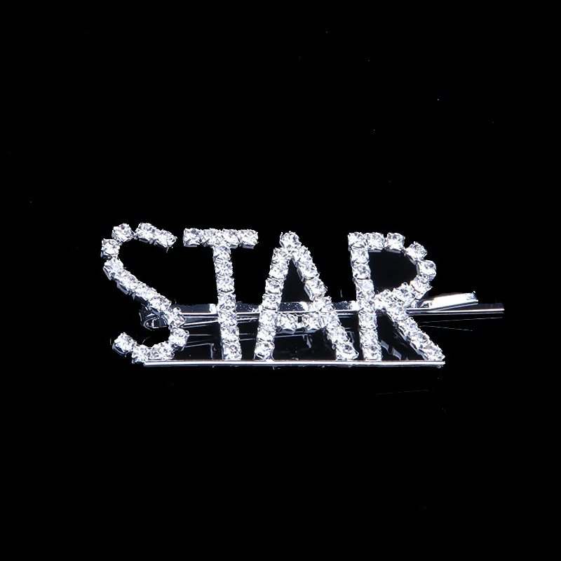 Hairclip-star Новая модная заколка для волос с кристаллами Стразы глэм дриппин буквы заколки для волос инструмент для укладки волос аксессуары и клипсы для волос для женщин девочек - Цвет: Hairclip-star